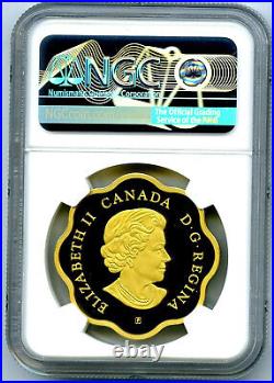 2021 1oz Canada $20 Gilt Silver Ngc Pf70 Iconic Maple Leaves Scallop Proof
