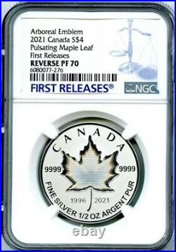 2021 $4 1/2 Oz Canada Silver Pulsating Maple Leaf Ngc Pf70 Rev Proof Mintage 3k