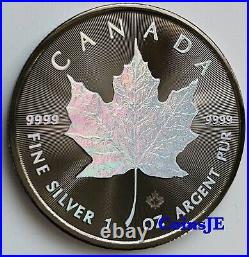 2021 5 Dollars 1 oz. 9999 Maple Leaf Holographic & Ruthenium Silver Coin