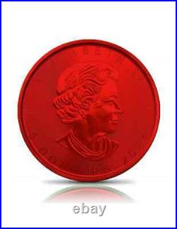 2021 $5 Ox Maple Leaf Space Red 1oz Silver Coin