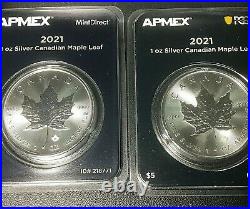 2021 BU $5 Canada 1oz Silver Maple Leaf withPRIVY Pack of 10 (MintDirect) in case