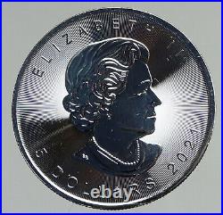 2021 CANADA UK Queen Elizabeth II MAPLE LEAF 1 OZ Vintage Silver $5 Coin i94616