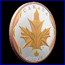 2021 Canada $50 Maple Leaves in motion maple leaf gold plated silver in stock