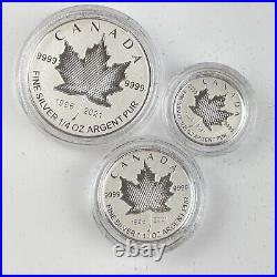 2021 Fine Silver Maple Leaf Fractional Set Canada Arboreal Emblem The Maple Tree