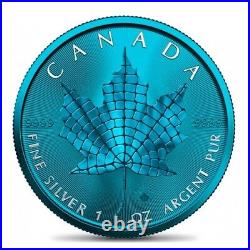 2021 Maple Leaf Mosaic Space Blue Edition 1oz Silver Coin