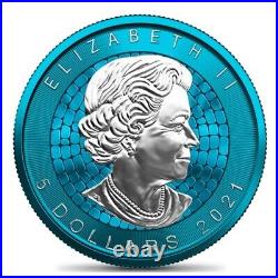 2021 Maple Leaf Mosaic Space Blue Edition 1oz Silver Coin