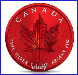 2021 Maple Leaf Mosaic Space Red Edition 1oz Silver Coin