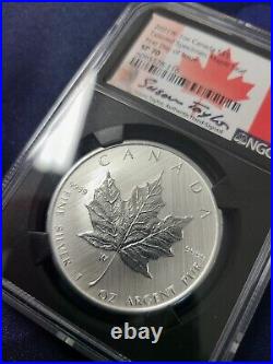 2021-W $5 Canada Burnished W Mark Silver Maple Leaf NGC SP70 FDI Susan Taylor