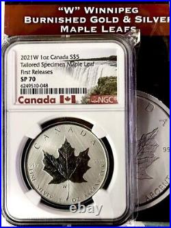 2021 W Canada 1 oz Silver Maple Leaf Tailored Specimen $5 NGC SP70 FR & COA