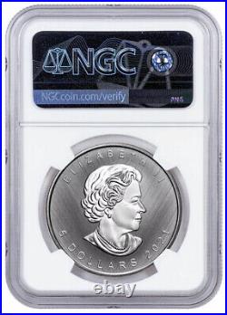 2021 W Canada 1 oz Silver Maple Leaf Tailored Specimen $5 NGC SP70 FR & COA