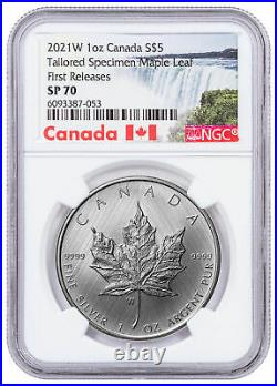 2021 W Canada 1 oz Silver Maple Leaf Tailored Specimen $5 NGC SP70 FR Excl