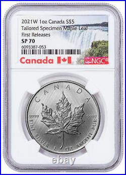 2021 W Canada 1 oz Silver Maple Leaf Tailored Specimen $5 NGC SP70 FR Exclusive
