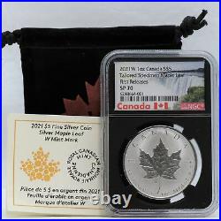 2021 W Canada Maple Leaf 1 oz Silver Tailored Specimen NGC SP70 $5 Coin JK422