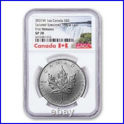 2021-w Canada $5 1-oz Silver Maple Leaf Tailored Specimen Ngc Sp70 Fr White Core