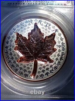 2022 $20 Canada Silver Maple Leaf-Supper Incuse Partial Gilt Rev. PCGS PR70 FDOI