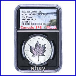 2022 $20 Canada Silver Maple Leaf Ultra High Relief NGC Reverse PF70 First Relea
