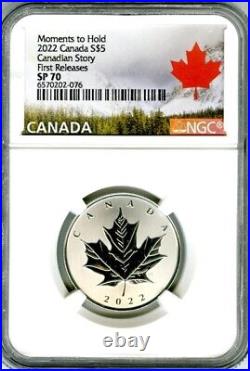 2022 $5 CANADA SILVER Maple Leaf CANADIAN STORY MOMENTS TO HOLD NGC SP70