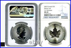 2022 $5 Canada 1 Oz. 9999 Silver Maple Leaf Ngc Ms70 First Releases Blue Label