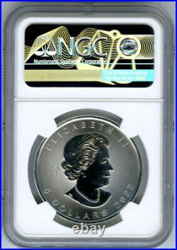 2022 $5 Canada 1 Oz. 9999 Silver Maple Leaf Ngc Ms70 First Releases Blue Label
