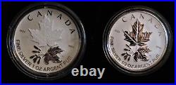 2022 5 Coin. 9999 Silver Maple Leaf Fractional Set A Radiant Crown Coa & Ogp