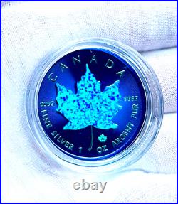 2022 $5 Opal Maple Leaf 3D Insert Series 1 oz Silver Colorized Coin Mintage 100