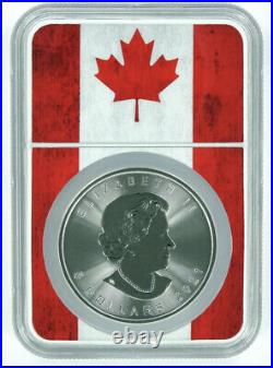 2022 Canada 1oz Silver Maple Leaf NGC MS70 Flag Core