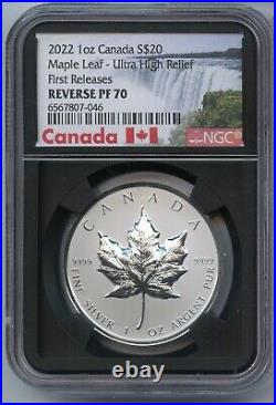 2022 Canada Maple Leaf 1 Oz Silver Ultra High Relief NGC PF70 $20 Coin JP279