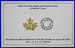 2022 Canada Maple Leaf Radiant Crown 1.90 oz. 999 Silver 5 Coin Set