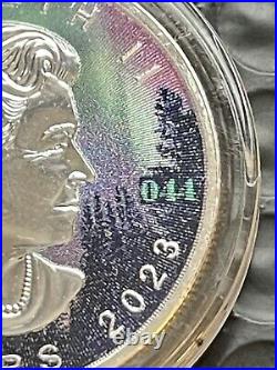 2023 1 Oz Silver Canada Maple Leaf, Northern Lights, Low Serial # 44 of only 300