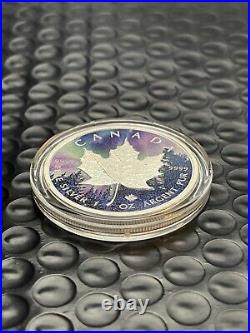 2023 1 Oz Silver Canada Maple Leaf, Northern Lights, Low Serial # 44 of only 300