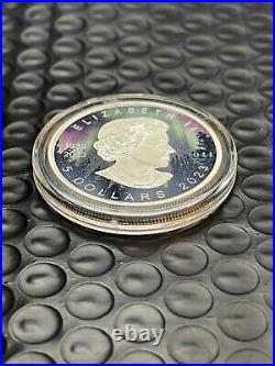 2023 1 Oz Silver Canada Maple Leaf, Northern Lights, Low Serial # 44 of only 300