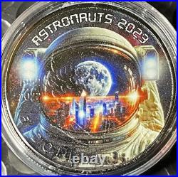 2023 1 oz. 999 Silver ASTRONAUTS Colorized Canada Maple Leaf Coin Box/COA Space