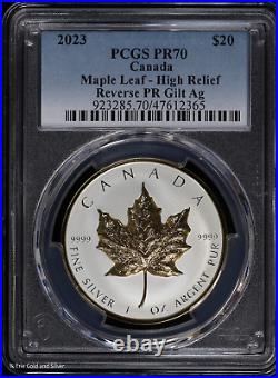 2023 1 oz Proof Silver Canada Maple Leaf PCGS PR 70 High Relief