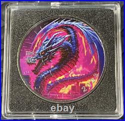 2023 1 oz Silver Cyberpunk Dragon Colorized Canada Maple Leaf Coin Capsule/COA