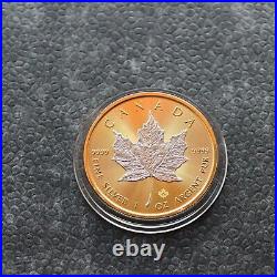 2023 1OZ Silver Silver Maple Leaf 24kt Space Gold Canada Canada NEW ONLY 500 BU