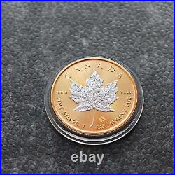 2023 1OZ Silver Silver Maple Leaf 24kt Space Gold Canada Canada NEW ONLY 500 BU