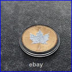 2023 1OZ Silver Silver Maple Leaf 24kt Space Gold Canada Canada NEW ONLY 500 BU