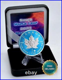 2023 1OZ Silver Silver Maple Leaf Blue Blue Space Canada NEW ONLY 500 BU