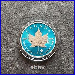 2023 1OZ Silver Silver Maple Leaf Blue Blue Space Canada NEW ONLY 500 BU