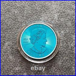 2023 1OZ Silver Silver Maple Leaf Blue Blue Space Canada NEW ONLY 500 BU