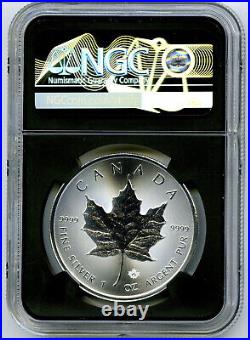 2023 $5 Canada 1 Oz. 9999 Silver Maple Leaf Ngc Ms70 Queen Elizabeth Fr Black