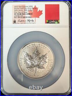 2023 Canada $50 Ultra High Relief 5oz. Silver Maple Leaf NGC PR70 SUSAN TAYLOR