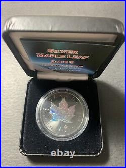 2023 Canada 999 Silver Maple Leaf Black Holographic With Cert Mintage 250 Only