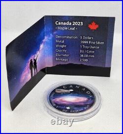 2023 Canadian Maple Leaf #04 Milky Way The Universe 1oz Silver Colored Coin