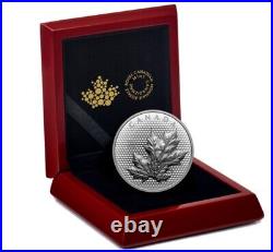 2023'UHR Maple Leaves in Motion' Proof $50 Fine Silver Coin (RCM 205815)(20581)