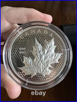 2023'UHR Maple Leaves in Motion' Proof $50 Fine Silver Coin (RCM 205815)(20581)