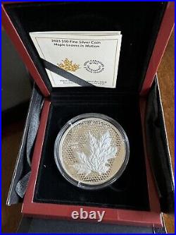 2023'UHR Maple Leaves in Motion' Proof $50 Fine Silver Coin (RCM 205815)(20581)