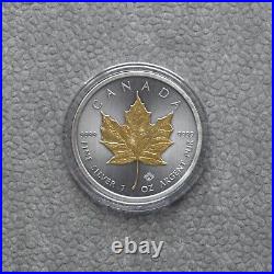 2024 1 oz Silver Silver Maple Leaf 24kt Gold Treasure Canada Canada NEW ONLY 250