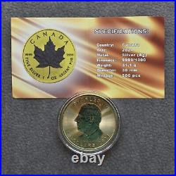 2024 1oz Silver Maple Leaf 24kt Space Gold Canada Canada NEW ONLY 500