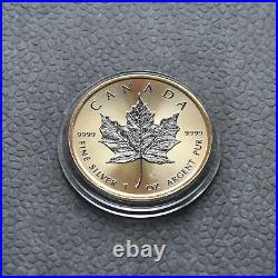 2024 1oz Silver Maple Leaf 24kt Space Gold Canada Canada NEW ONLY 500